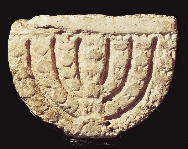 Proto-Ionic capital. 7th c. Jewish school. Menorah