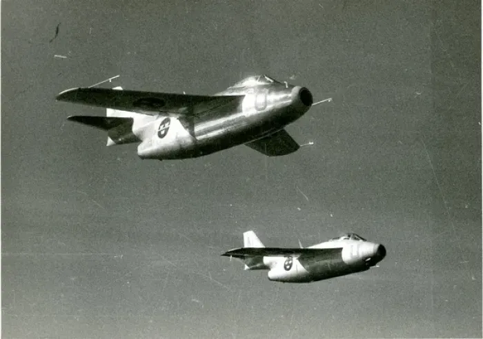 Framed Print : Two prototypes of the Saab J29 Framed Print : Two prototypes of the Saab J29