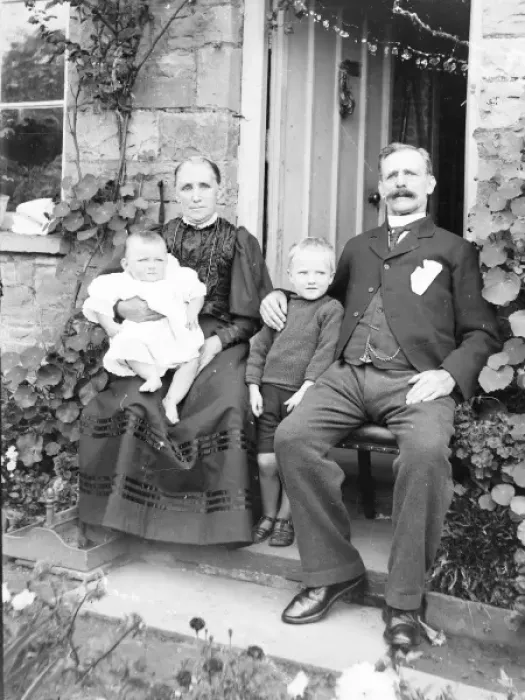 Framed Print : Proud grandparents with two children, Mid Wales Framed Print : Proud grandparents with two children, Mid Wales