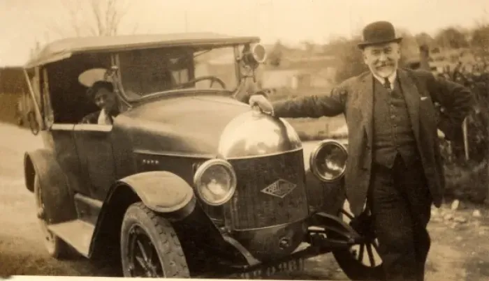 Framed Print : Proud of his new motor Framed Print : Proud of his new motor