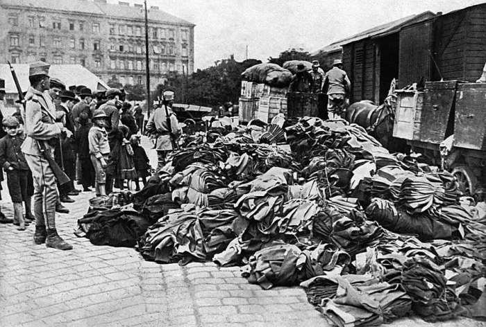 Framed Print : Provisions dispatched to Austrian recruits, WWI Framed Print : Provisions dispatched to Austrian recruits, WWI