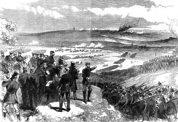 The Prussian Army advance at the Battle of Sadowa; Seven Wee