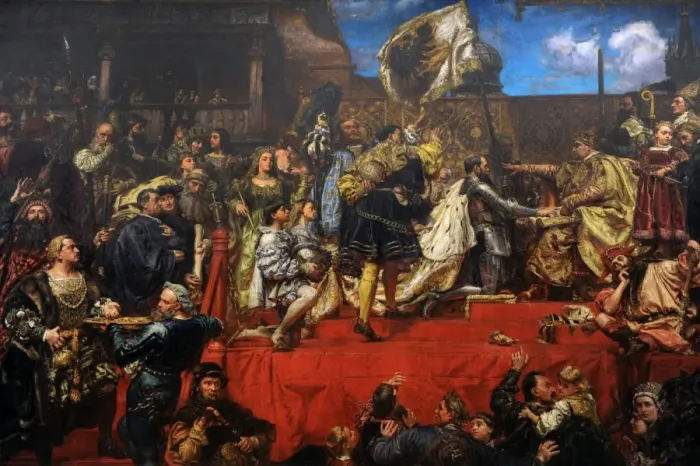 Framed Print : The Prussian Homage, 1882, by Jan Matejko (1838-1893)