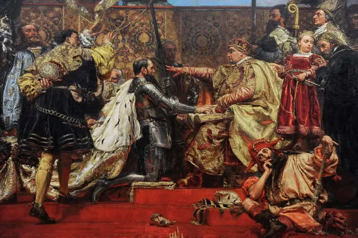 Framed Print : The Prussian Homage, 1882, by Jan Matejko (1838-1893) Framed Print : The Prussian Homage, 1882, by Jan Matejko (1838-1893)