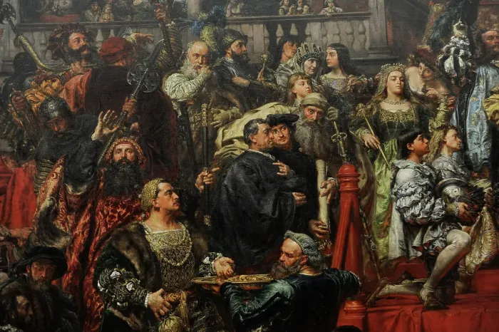 Framed Print : The Prussian Homage, 1882, by Jan Matejko (1838-1893) Framed Print : The Prussian Homage, 1882, by Jan Matejko (1838-1893)