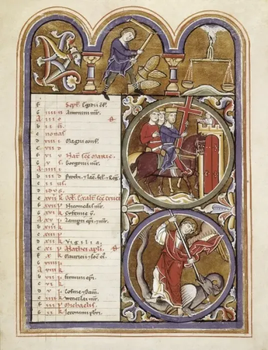 Framed Print : Psalter of Saint Elizabeth. 1200s. September Framed Print : Psalter of Saint Elizabeth. 1200s. September