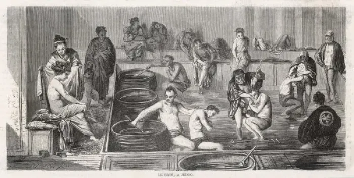 Framed Print : Public Bath  /  Yeddo 1862