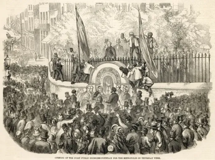 Framed Print : Public Drinking Fountain 1859 Framed Print : Public Drinking Fountain 1859