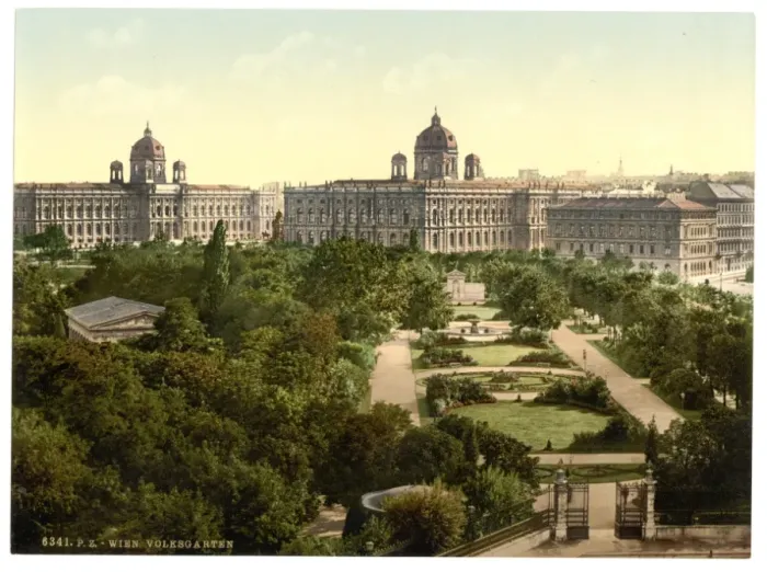 Framed Print : The public garden, Vienna, Austro-Hungary Framed Print : The public garden, Vienna, Austro-Hungary
