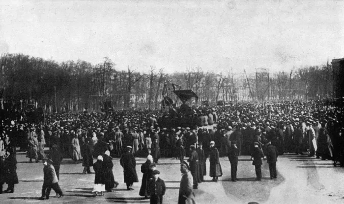 Framed Print : Public gathering during the Revolution, Russia Framed Print : Public gathering during the Revolution, Russia