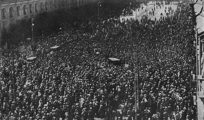 Framed Print : Public gathering in street during Revolution, Russia Framed Print : Public gathering in street during Revolution, Russia