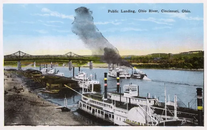 Framed Print : Public landing, Ohio River, Cincinnati, Ohio, USA