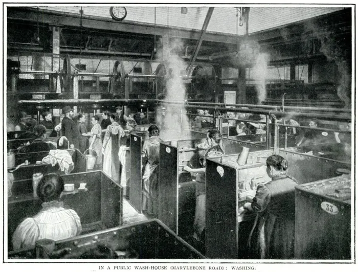 Framed Print : Public laundries, St. Marylebone, London 1900 Framed Print : Public laundries, St. Marylebone, London 1900