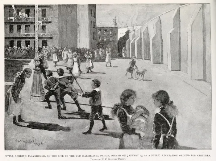 Framed Print : A public recreation ground for children built on the site of Marshalsea Prison Framed Print : A public recreation ground for children built on the site of Marshalsea Prison