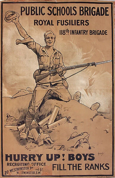 Public Schools Brigade poster, WW1
