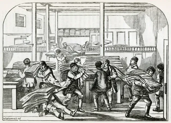 Framed Print : Publication of The Times daily newspaper 1862 Framed Print : Publication of The Times daily newspaper 1862