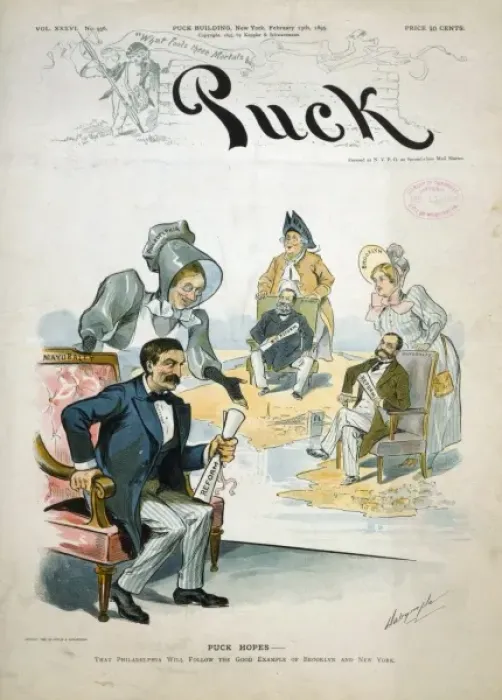 Framed Print : Puck hopes - that Philadelphia will follow the good example Framed Print : Puck hopes - that Philadelphia will follow the good example