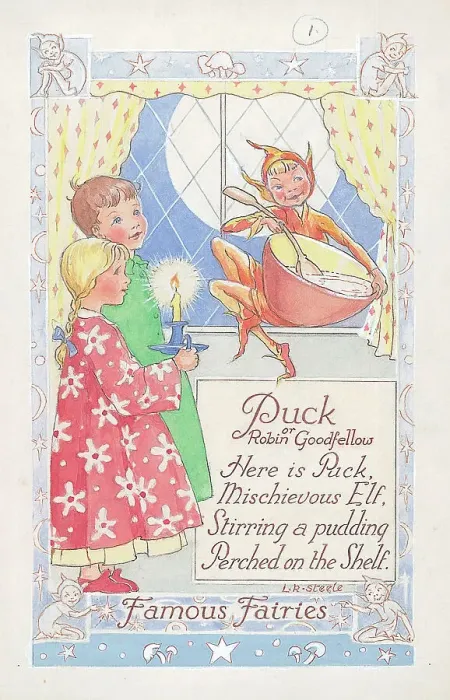 Framed Print : Puck or Robin Goodfellow. Sub-title: Famous Fairies Framed Print : Puck or Robin Goodfellow. Sub-title: Famous Fairies