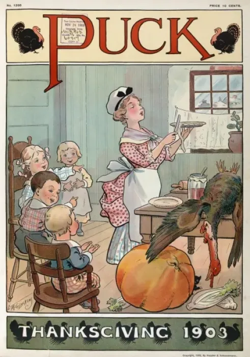 Framed Print : Puck Thanksgiving 1903 Framed Print : Puck Thanksgiving 1903
