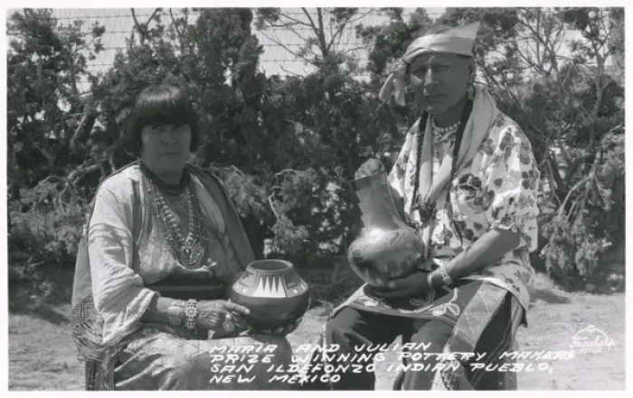 Framed Print : Pueblo Indians with pottery, New Mexico, USA Framed Print : Pueblo Indians with pottery, New Mexico, USA