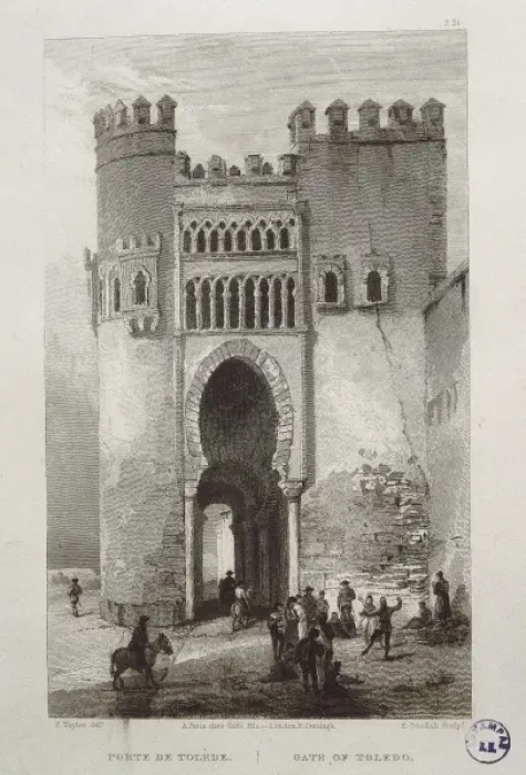 Framed Print : Puerta del Sol in Toledo. Litography Framed Print : Puerta del Sol in Toledo. Litography
