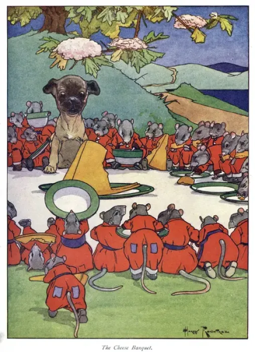 Framed Print : Pug Peter -- dog with mice and cheese Framed Print : Pug Peter -- dog with mice and cheese