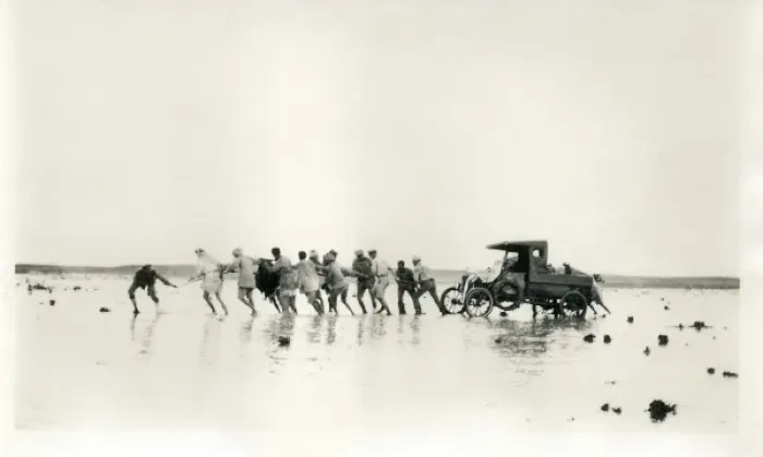 Framed Print : Pulling a car out of the mud, Middle East Framed Print : Pulling a car out of the mud, Middle East
