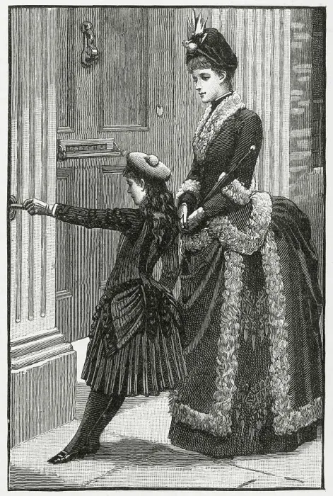 Framed Print : Pulling a door bell 1887 Framed Print : Pulling a door bell 1887