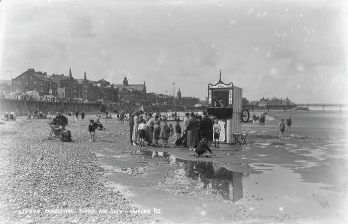 Framed Print : Punch and Judy Show at Morecambe Beach Framed Print : Punch and Judy Show at Morecambe Beach