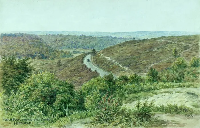 Framed Print : Punchbowl viewed from Gibbet Cross, Hindhead, Surrey Framed Print : Punchbowl viewed from Gibbet Cross, Hindhead, Surrey