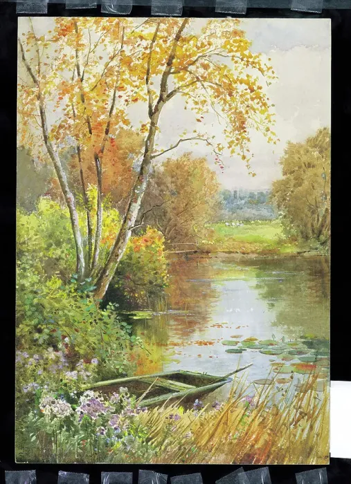 Framed Print : Punt and Lake scene