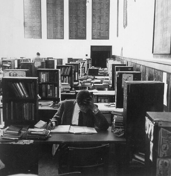 Pupil in library, Marlborough College