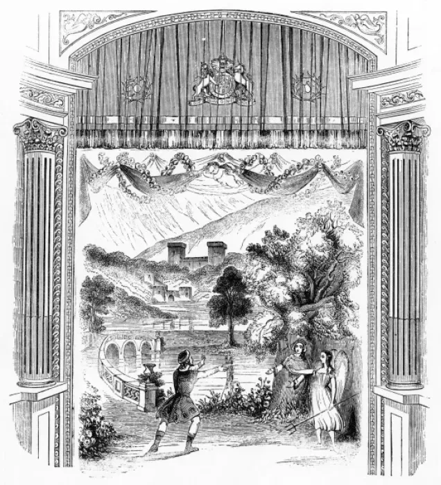 Framed Print : Purcells opera King Arthur at Drury Lane Theatre, London