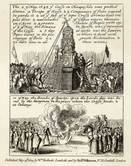 Framed Print : Puritan demonstrations against monarchy, 1643 Framed Print : Puritan demonstrations against monarchy, 1643