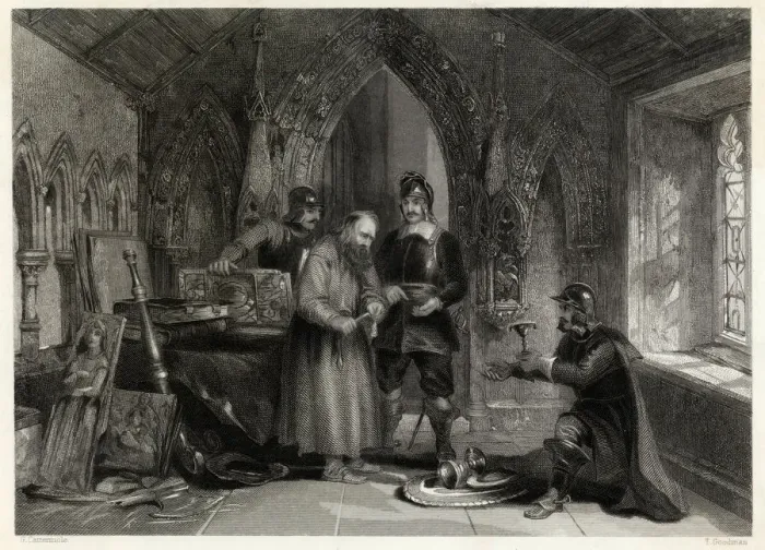 Framed Print : Puritans in a Monastery Framed Print : Puritans in a Monastery