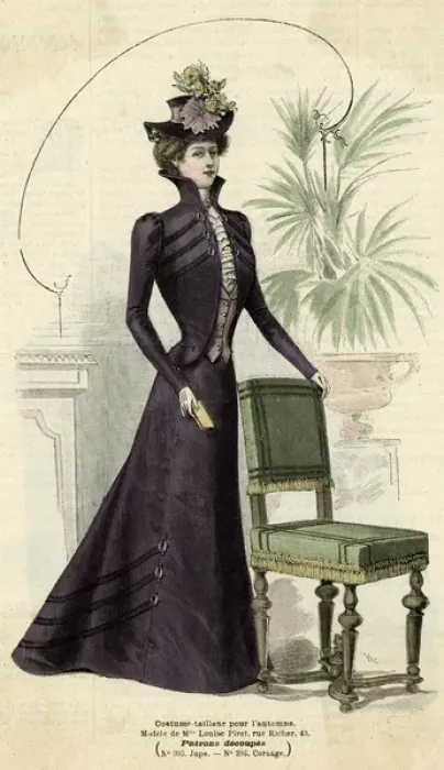 Framed Print : Purple Open Bodice 1899 Framed Print : Purple Open Bodice 1899