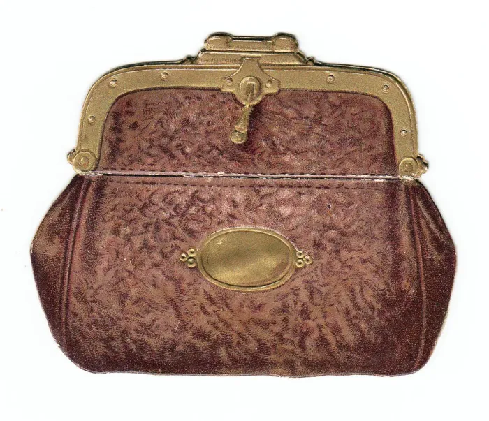 Framed Print : Purse full of money on a cutout Christmas card Framed Print : Purse full of money on a cutout Christmas card