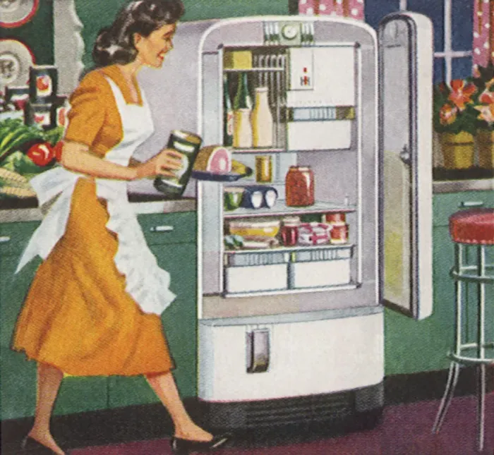 Framed Print : Putting Away Leftovers Date: 1948 Framed Print : Putting Away Leftovers Date: 1948