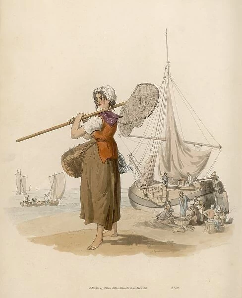 Pyne - Shrimper. A SHRIMPER -she wades barefoot into the sea