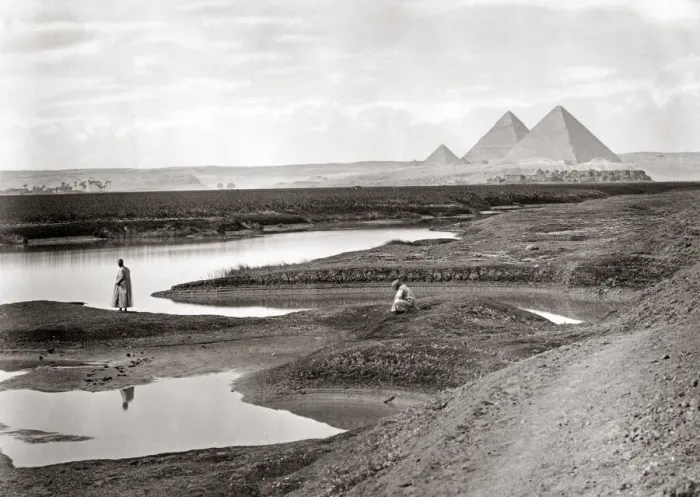 Framed Print : Pyraimids, Giza, Egypt, c. 1880 s Framed Print : Pyraimids, Giza, Egypt, c. 1880 s