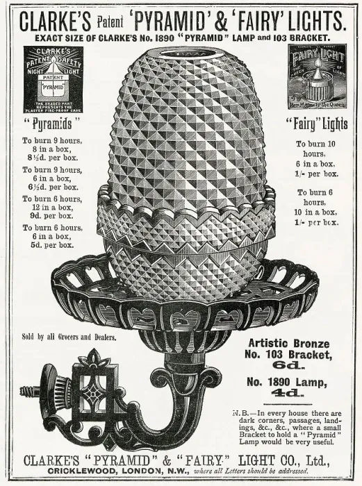 Framed Print : The Pyramid Night Lights, bronze bracket wall holder that burned for nine hours