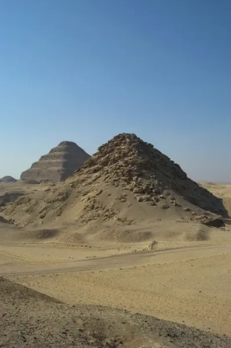 Framed Print : Pyramid of Userkaf. At background, Djoser Pyramid. Egypt Framed Print : Pyramid of Userkaf. At background, Djoser Pyramid. Egypt