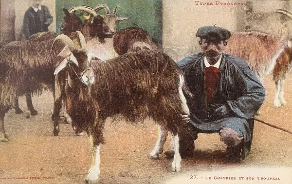 Pyrenean Goat Shepherd and his Flock