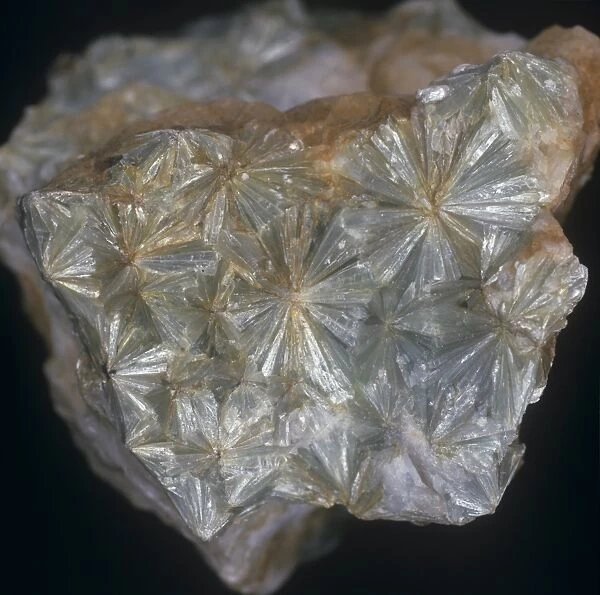 Pyrophyllite, green radiating in quartz from Berezovsk, Russia