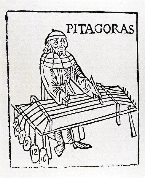 Pythagoras of Samos (570 BC-495 BC). Engraving