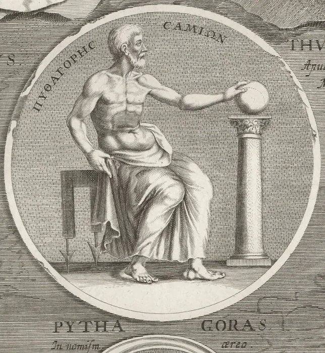 Framed Print : Pythagoras of Samos, ancient Greek philosopher, c.570-495 BC Framed Print : Pythagoras of Samos, ancient Greek philosopher, c.570-495 BC