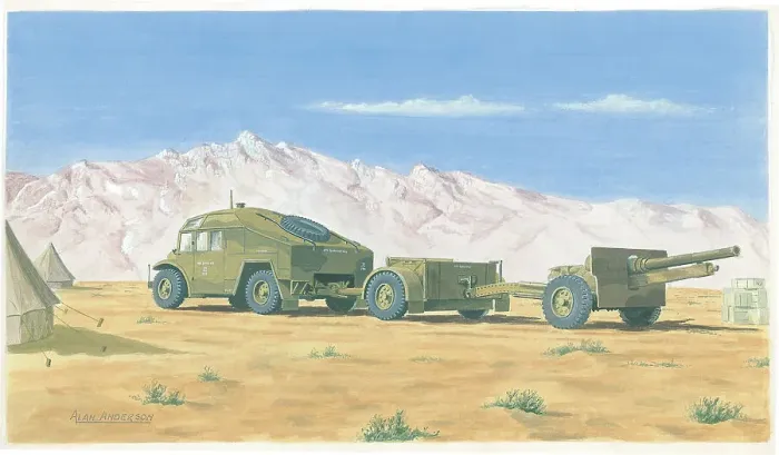 Framed Print : Quad with Limber and 25-pounder gun Framed Print : Quad with Limber and 25-pounder gun