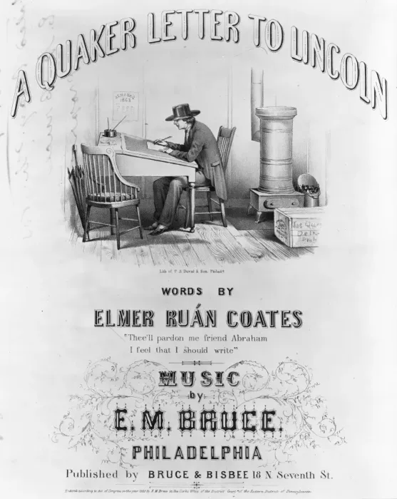 Framed Print : A Quaker letter to Lincoln, words by Elmer Ru?Coates, mus A Quaker letter to Lincoln, words by Elmer Ru? Framed Print : A Quaker letter to Lincoln, words by Elmer Ru?Coates, mus A Quaker letter to Lincoln, words by Elmer Ru?
