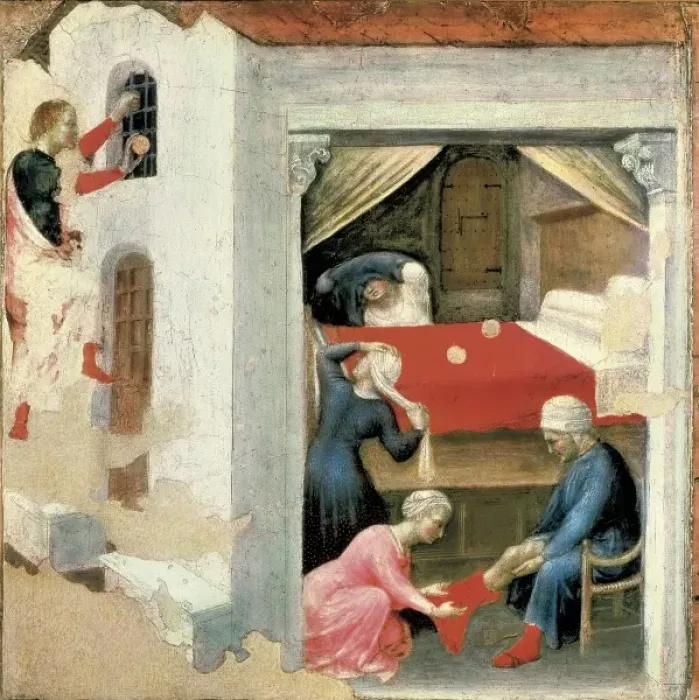 Framed Print : Quaratesi Altar: Saint Nicholas and three poor Framed Print : Quaratesi Altar: Saint Nicholas and three poor