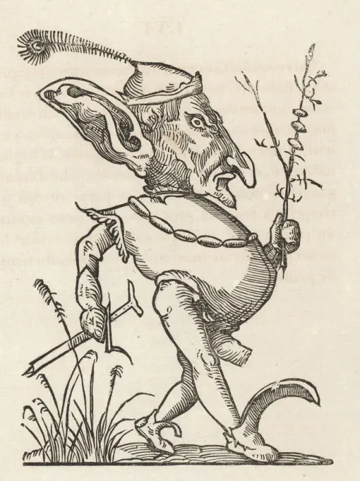 Framed Print : Quaremeprenant : (Lent faster), with enlarged ears, holding a thorny branch Framed Print : Quaremeprenant : (Lent faster), with enlarged ears, holding a thorny branch